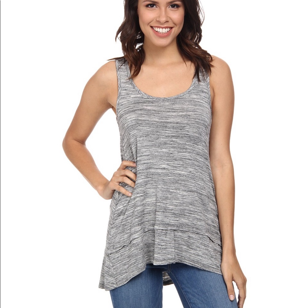 Mod-o-doc - Spaced Dyed Banded Tank Top (Charcoal)